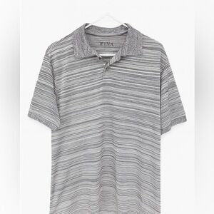 Riva Men's Size XL Blue Striped Golf Polo Shirt Dry-Fit PGA Athletic Casual.